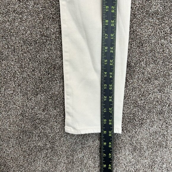 AG Women's Farrah Ankle Seamless Skinny Jeans Size 26 R Ivory Mid Rise EUC - Picture 12 of 16